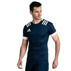 ADIDAS Men's Rugby Short-Sleeved Jersey 3S - Blue -Ball Sports Store k008aaf930fb54ad2f1ed53f33737aa6b