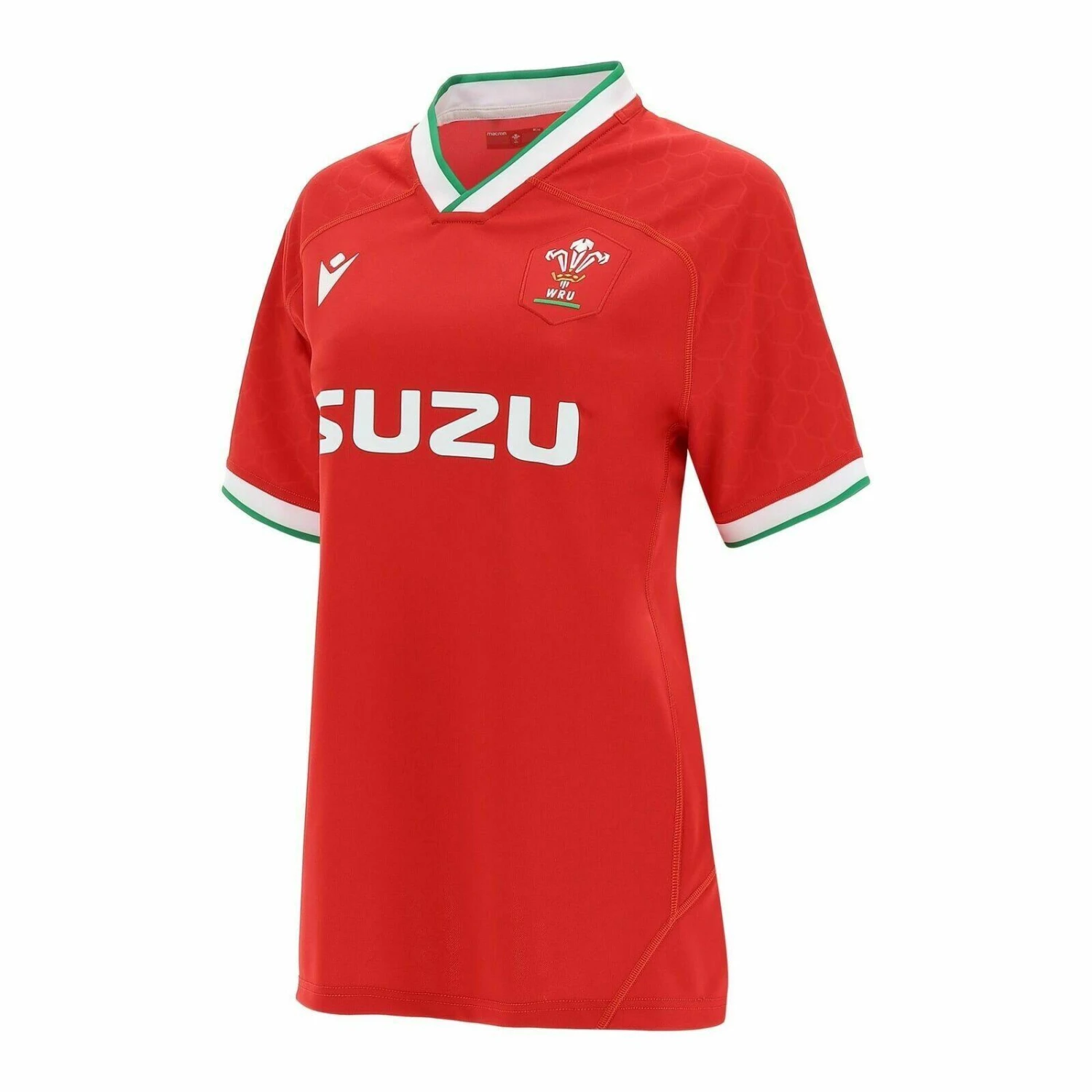 Macron Wales WRU Womens Home Rugby Shirt Red 3 Macron Wales WRU Womens Home Rugby Shirt Red