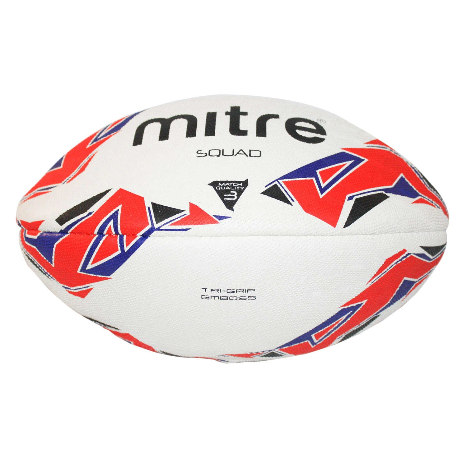 Mitre Squad Rugby Ball (White/Red/Blue) 6 Mitre Squad Rugby Ball (White/Red/Blue) - Image 4