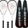 Dunlop Hyper Tour Squash Racket Twin Pack, Inc Covers & 3 Squash Balls -Ball Sports Store k08826946eca05dc8fd436446df6ea346