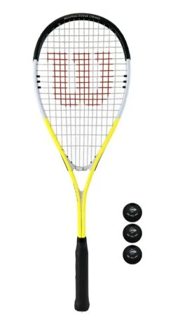 Wilson Hammer XP Squash Racket With Wilson Protective Cover & 3 Squash Balls