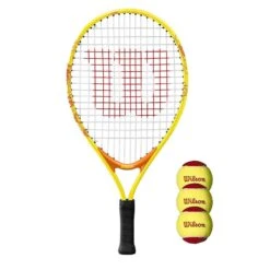 Wilson US Open 19" Junior Tennis Racket + 3 Beginner Tennis Balls