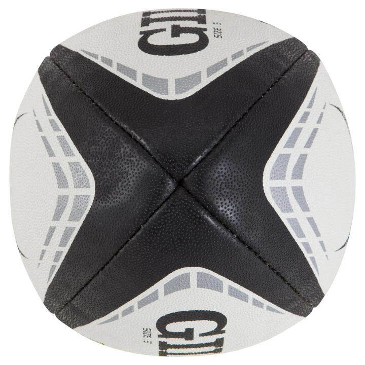 Gilbert REFURBISHED RUGBY BALL GTR4000 SIZE 5 - WHITE/BLACK 6 Gilbert REFURBISHED RUGBY BALL GTR4000 SIZE 5 - WHITE/BLACK - Image 4