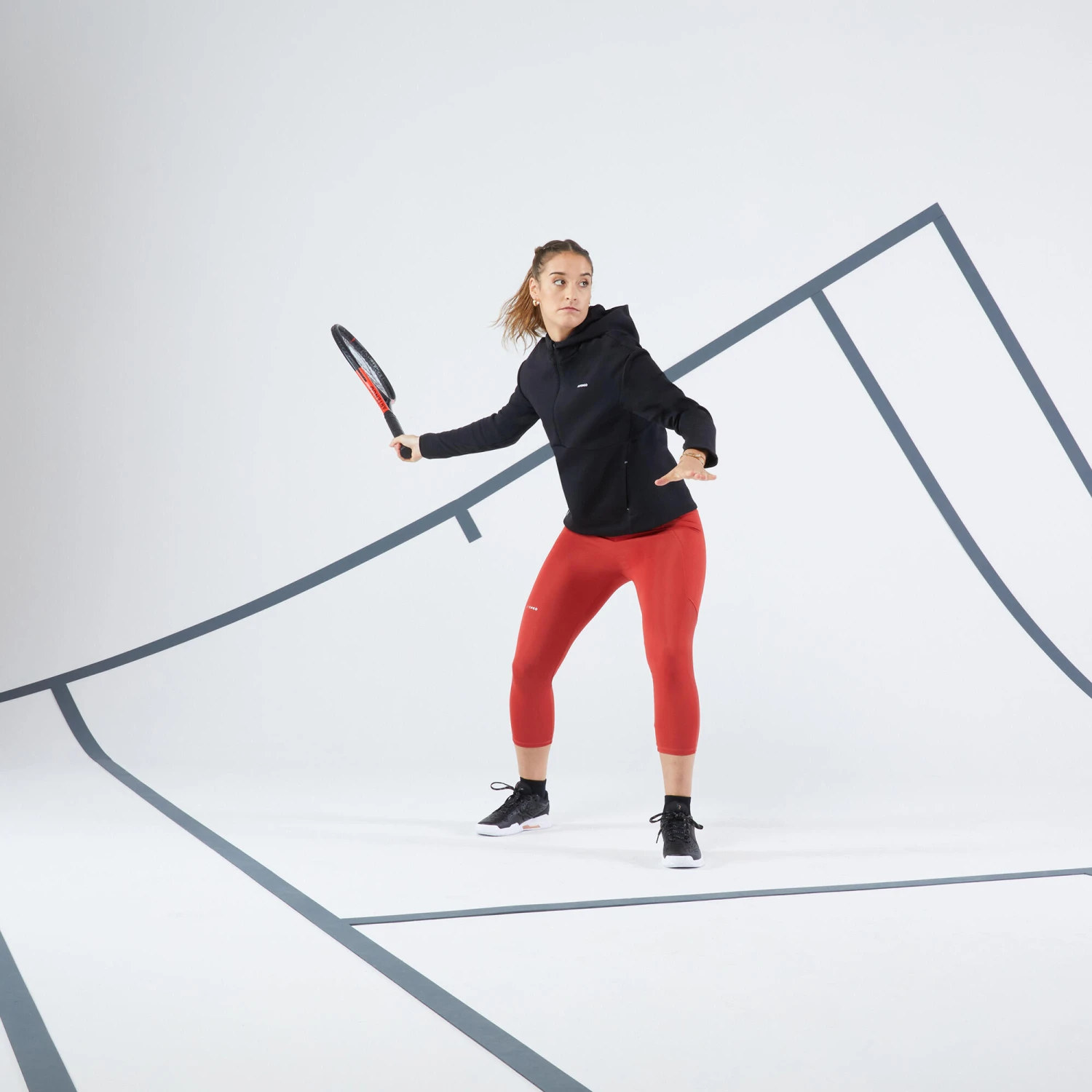 Artengo Women's Tennis Half-Zip Quick-Dry Soft Hoodie Dry 900 4 Artengo Women's Tennis Half-Zip Quick-Dry Soft Hoodie Dry 900 - Image 2