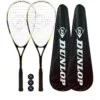 2 X Dunlop NanoMax Ti Squash Rackets + 3 Squash Balls -Ball Sports Store k300a29a45fefab1ceebf1c4c3d4afff3