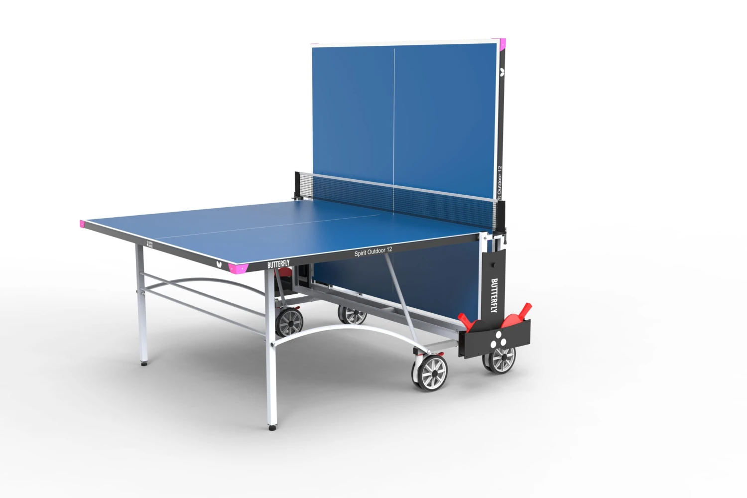 Butterfly Spirit 12 Outdoor Rollaway Table Tennis Table Blue 4 Butterfly Spirit 12 Outdoor Rollaway Table Tennis Table Blue - Image 2
