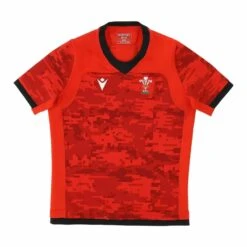 Macron Wales WRU Training Rugby Shirt Kids 58125598 Red