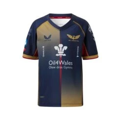 Castore Scarlets Kids Away Rugby Shirt TJ1387 Navy