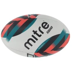 Mitre Squad Rugby Ball (White/Red/Blue)