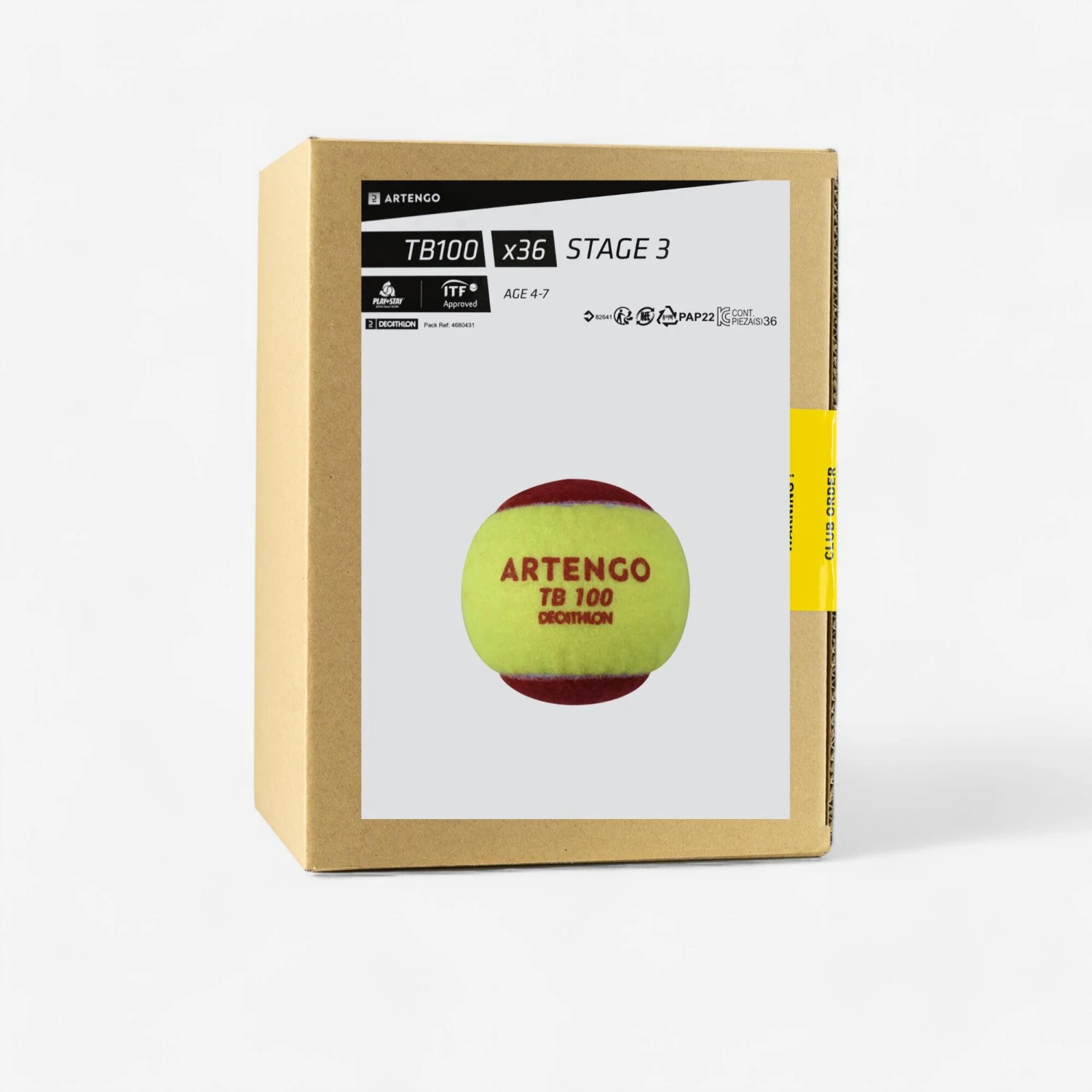 Artengo Tennis Ball TB100*36 - Red 3 Artengo Tennis Ball TB100*36 - Red