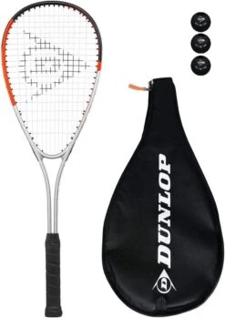 Dunlop Hyper Ti 4.0 Squash Racket + 3 Squash Balls