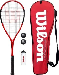 Wilson Squash Racket Set With Balls, Waterbottle & Carrycase