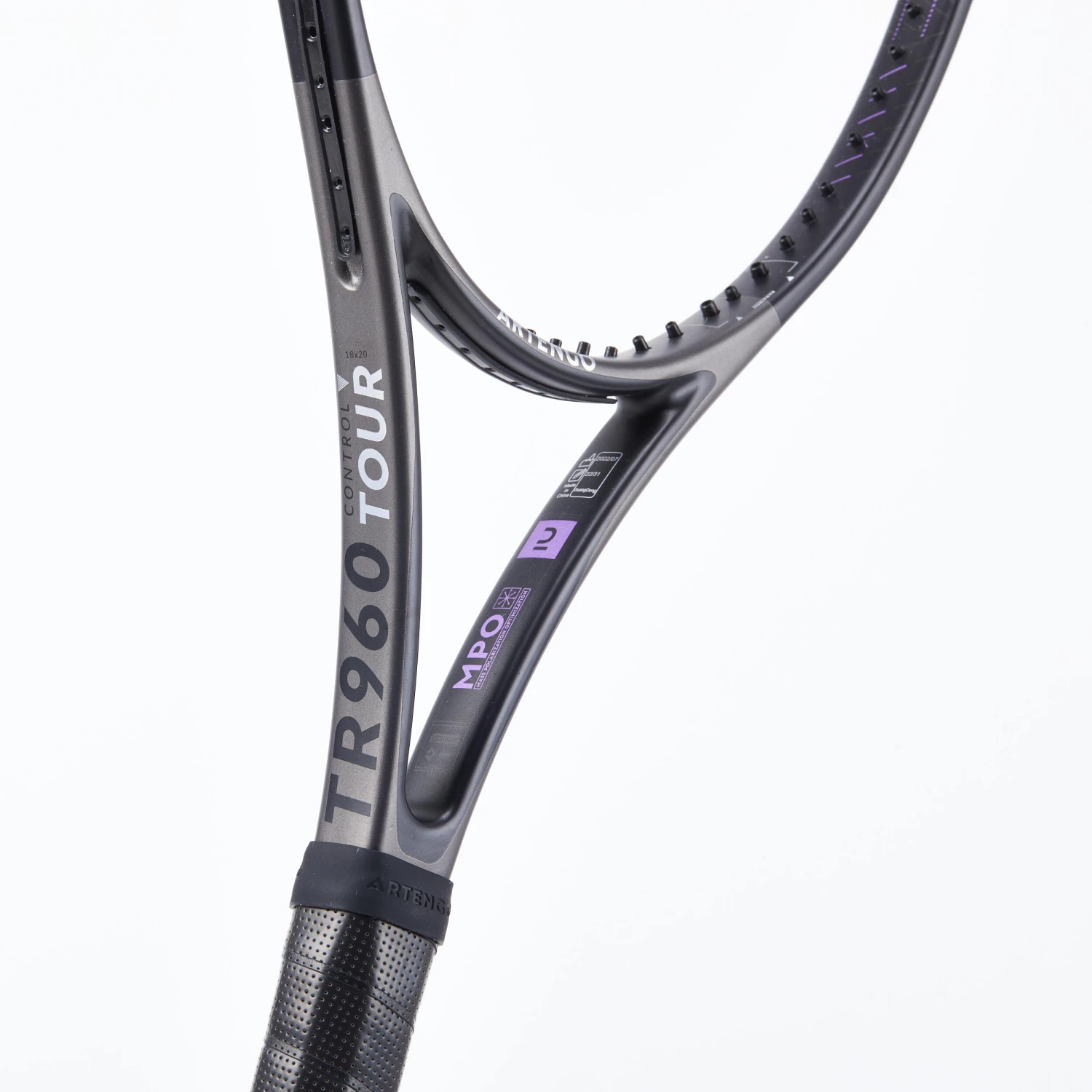 Artengo Adult Tennis Racket Control Tour TR960 18x20 Unstrung - Grey 8 Artengo Adult Tennis Racket Control Tour TR960 18x20 Unstrung - Grey - Image 6
