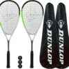 Dunlop Hyper Lite Max Squash Racket Twin Pack, Inc Covers & 3 Squash Balls -Ball Sports Store k54d3c4c20944fcc6963cc66a9f63bf2f