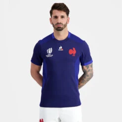 Le Coq Sportif Adult Short-Sleeved Rugby Shirt - France 2023 Replica -Ball Sports Store k612763708acd312588e397ca0142ab42
