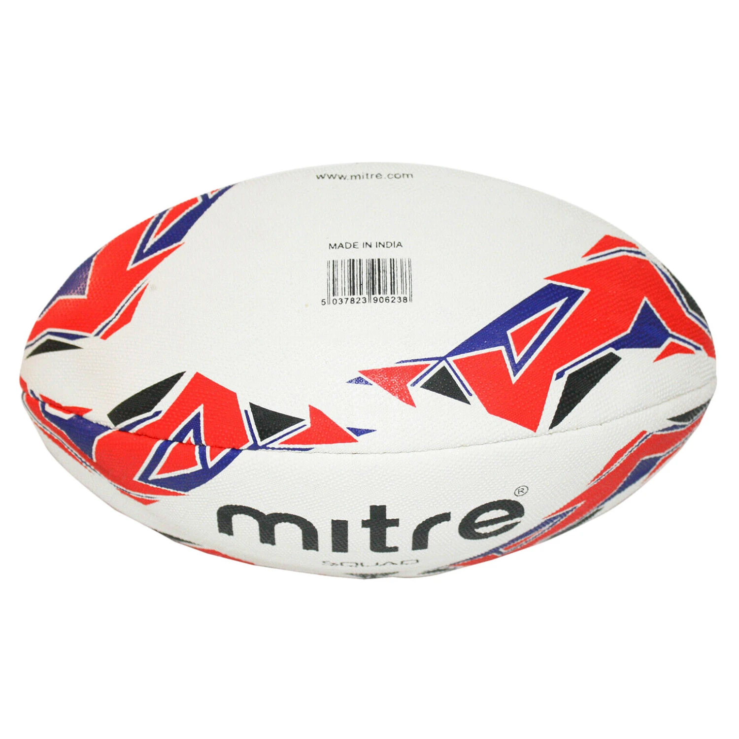 Mitre Squad Rugby Ball (White/Red/Blue) 5 Mitre Squad Rugby Ball (White/Red/Blue) - Image 3