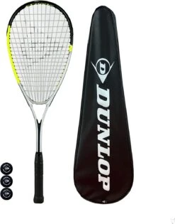 Dunlop Hyper Lite Pro Squash Racket, Inc Squash Balls & Full Protective Cover