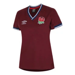 UMBRO England Rugby Womens/Ladies Classic TShirt (Merlot/Navy)