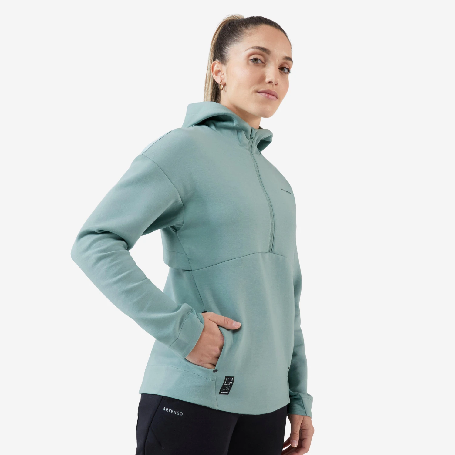 Artengo Women's Tennis Half-Zip Quick-Dry Soft Hoodie Dry 900 13 Artengo Women's Tennis Half-Zip Quick-Dry Soft Hoodie Dry 900 - Image 11