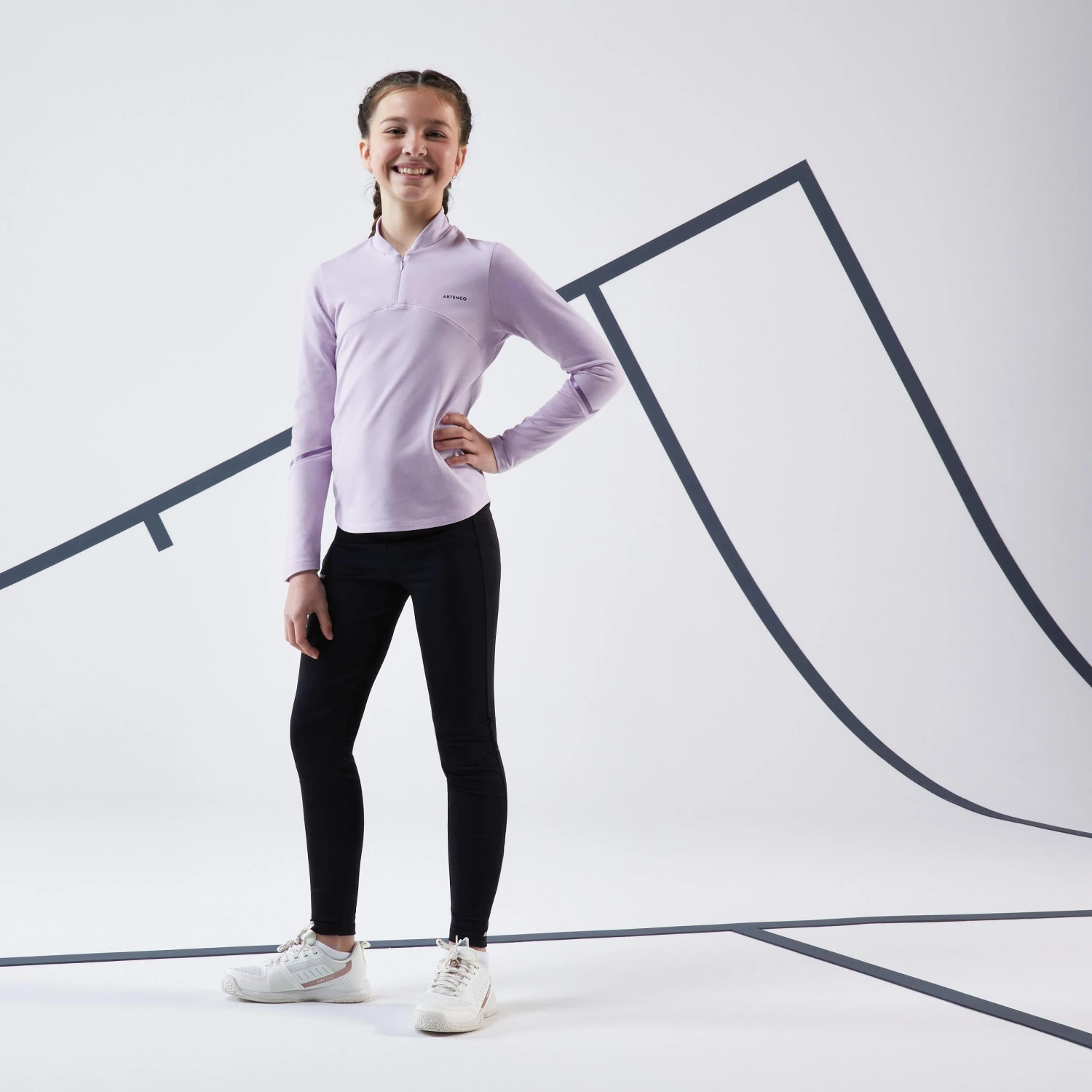 Artengo Girls' Tennis Leggings LEG500 4 Artengo Girls' Tennis Leggings LEG500 - Image 2