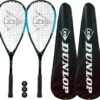 Dunlop Hypermax Nano Squash Racket Twin Set Inc Covers & 3 Squash Balls -Ball Sports Store kaeaf04b68f5d14cbdd7feb719d623bc0