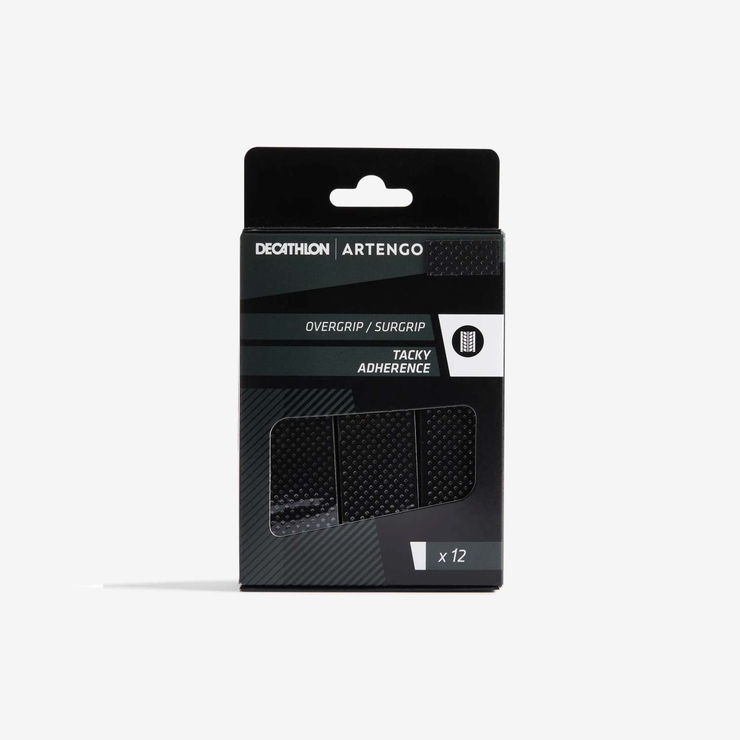 Artengo Tennis Tacky Overgrip X 12 - Black 3 Artengo Tennis Tacky Overgrip X 12 - Black