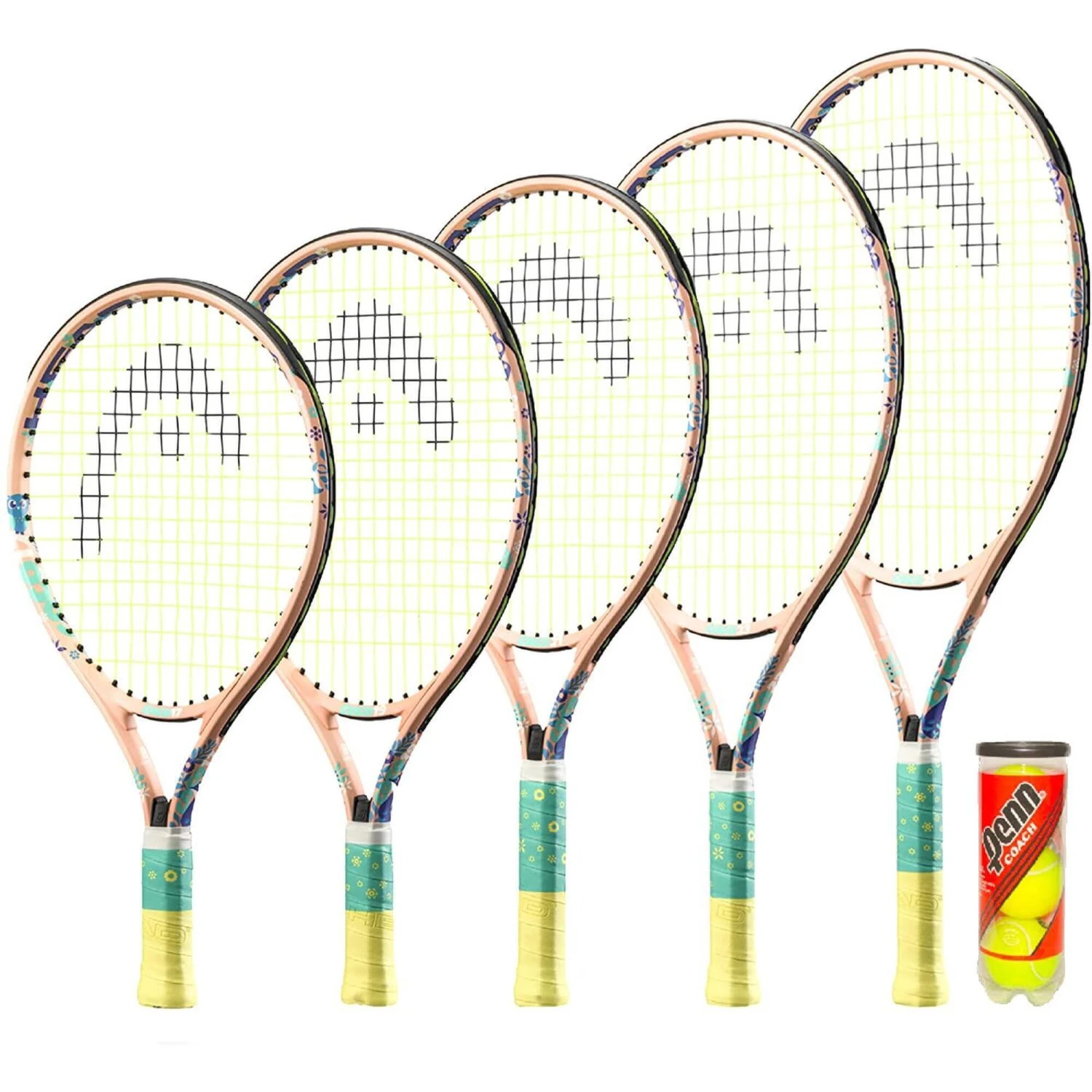 HEAD Coco Junior Tennis Racket, Inc Protective Cover & 3 Tennis Balls 3 HEAD Coco Junior Tennis Racket, Inc Protective Cover & 3 Tennis Balls