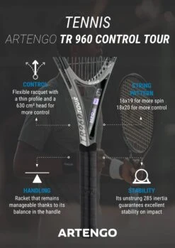 Artengo Adult Tennis Racket Control Tour TR960 18x20 Unstrung - Grey 20 Artengo Adult Tennis Racket Control Tour TR960 18x20 Unstrung - Grey -Ball Sports Store kd41bc16fcd68654de1a11cb597f21ce9