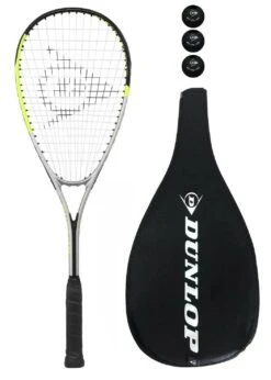 Dunlop Hyper Lite Ti 4.0 Squash Racket + 3 Squash Balls