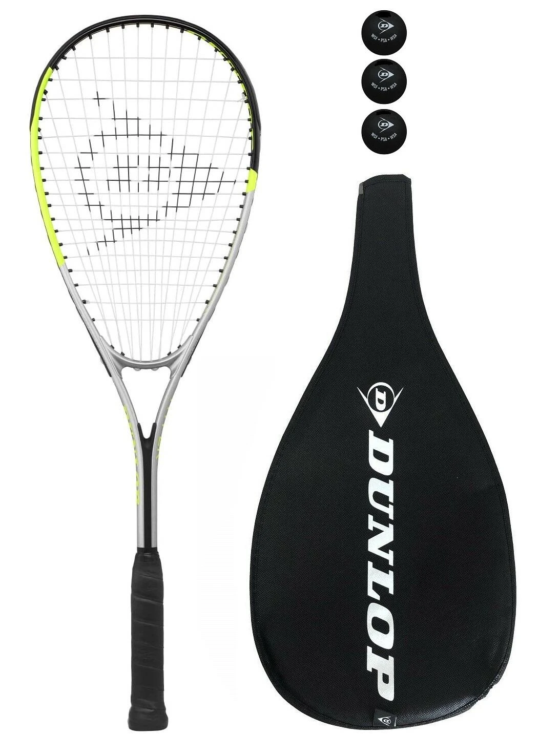 Dunlop Hyper Lite Ti 4.0 Squash Racket + 3 Squash Balls 3 Dunlop Hyper Lite Ti 4.0 Squash Racket + 3 Squash Balls