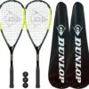 Dunlop Hypermax Pro Squash Racket Twin Set Inc Covers & 3 Squash Balls 2 Dunlop Hypermax Pro Squash Racket Twin Set Inc Covers & 3 Squash Balls -Ball Sports Store kdc25994111b6b8b9fd937ed65888d5d6
