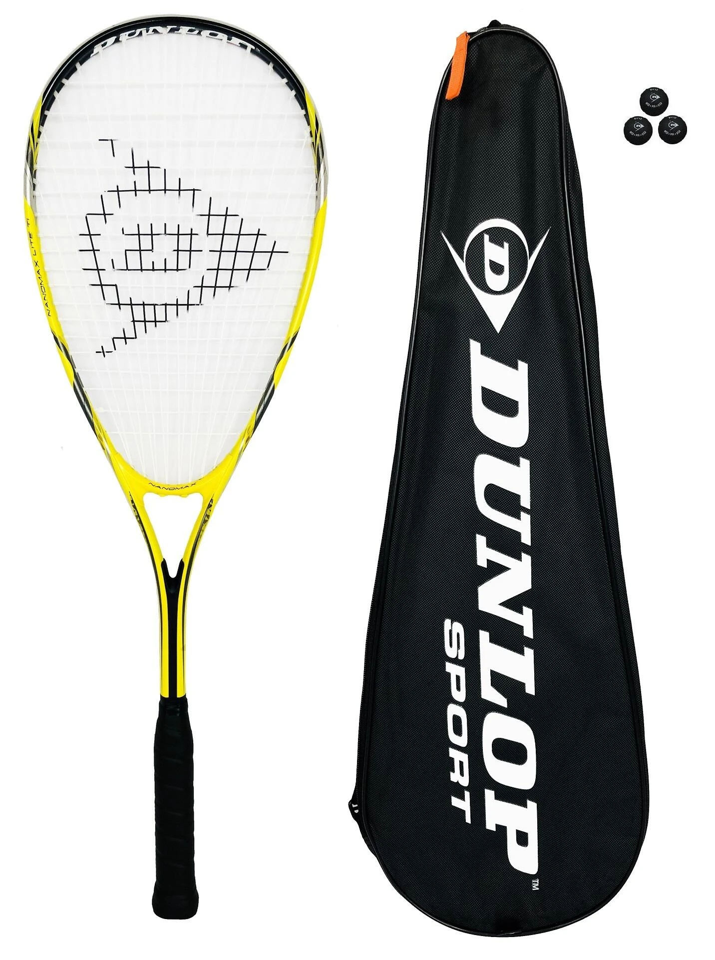 Dunlop Nanomax Lite Squash Racket With 3 Squash Balls 3 Dunlop Nanomax Lite Squash Racket With 3 Squash Balls