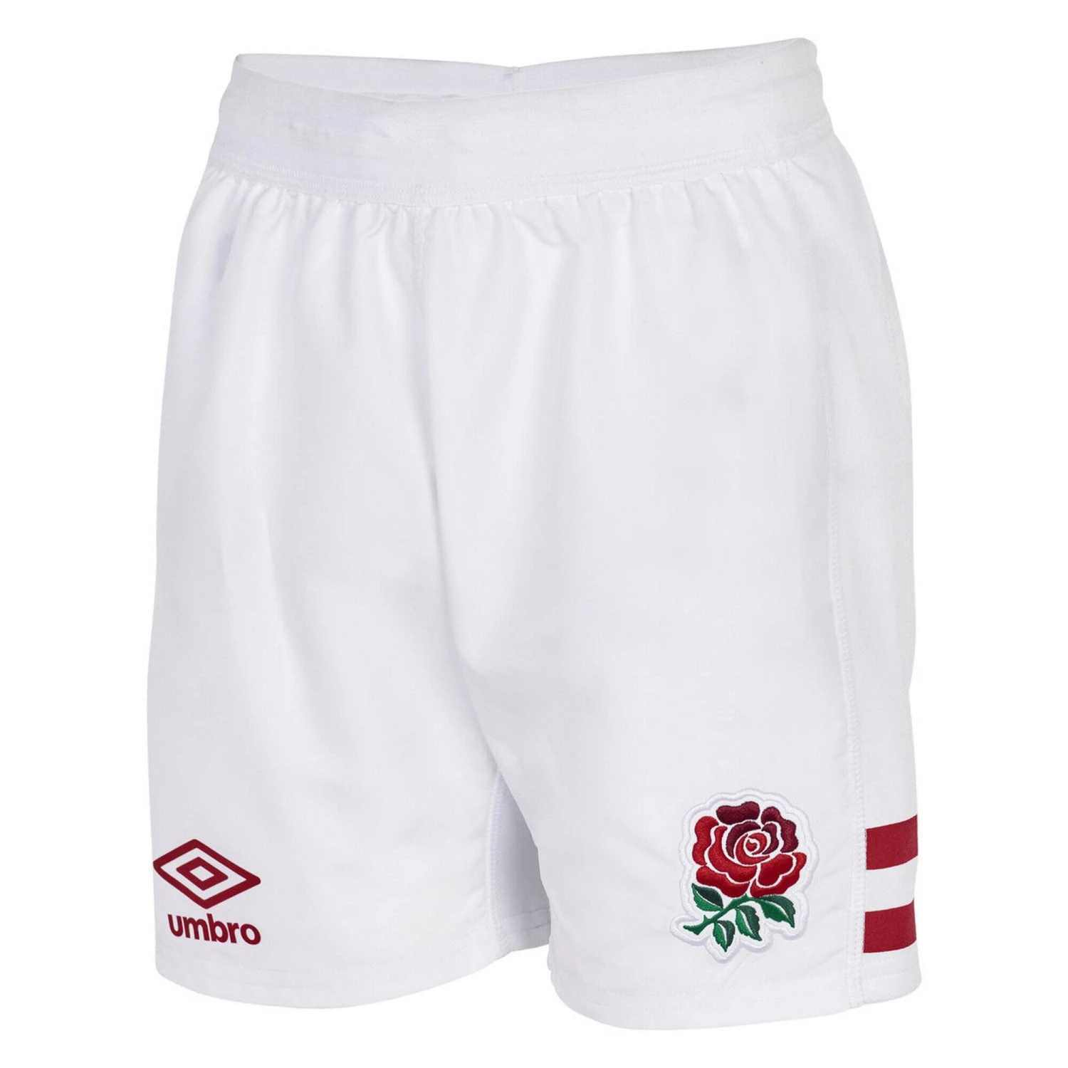 UMBRO England Rugby Childrens/Kids 22/23 Home Shorts (White/Claret Red) 3 UMBRO England Rugby Childrens/Kids 22/23 Home Shorts (White/Claret Red)