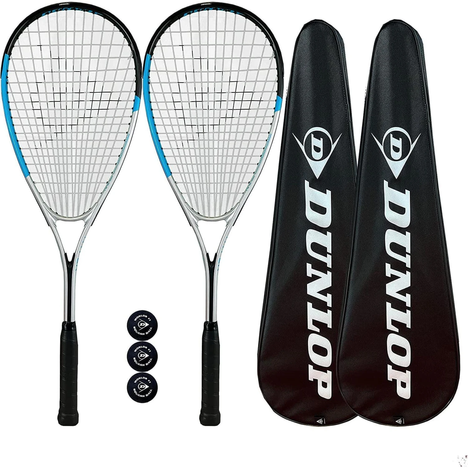 Dunlop Hyper Lite Nano Squash Racket Twin Pack, Inc Covers & 3 Squash Balls 3 Dunlop Hyper Lite Nano Squash Racket Twin Pack, Inc Covers & 3 Squash Balls