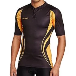 Mens Tight Fit Curve Premium Match Sports Shirt (Black / Gold) -Ball Sports Store kea8678fe191150de411ce8c9c1b37f99
